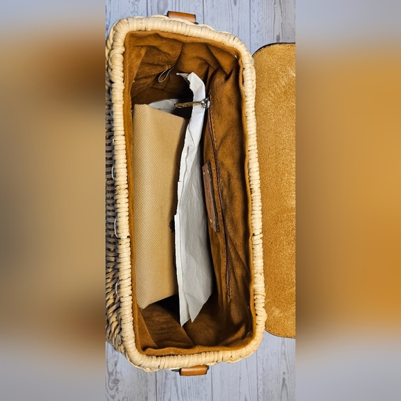 Patricia Nash Brown Leather and Wicker Handbag - Picture 5 of 7